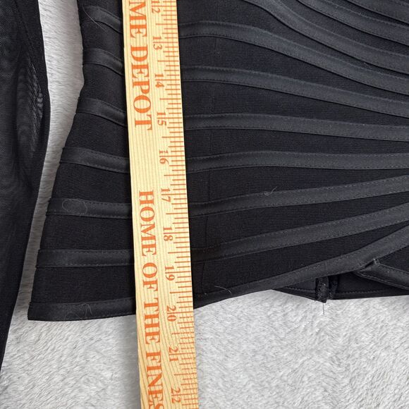 Vtg Y2K Bustier Top Womens 6 Black Sheer Mesh Party Grunge Whimsigoth Sexy Edgy - Picture 8 of 15